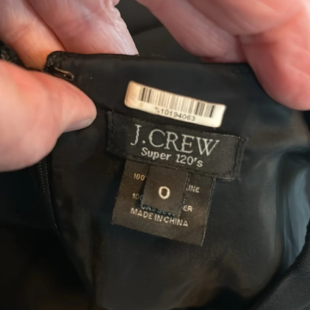 J. Crew Women’s Wool Black Crepe Sheath Dress With Pockets Size 0